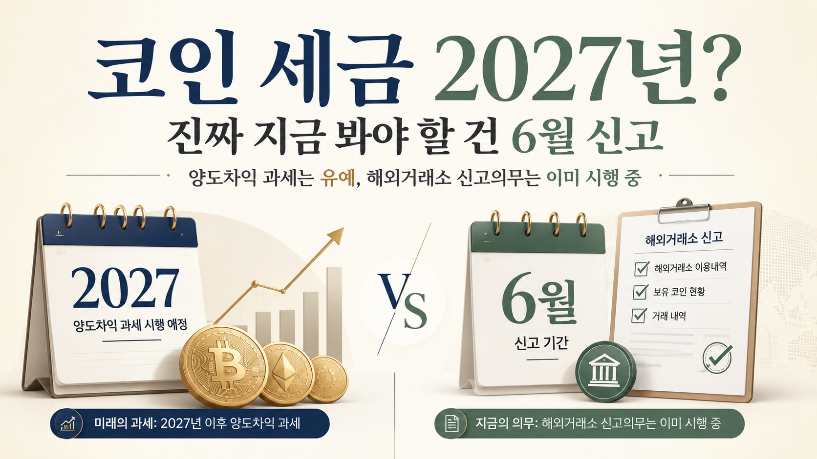 코인 세금 2027년 유예와 해외거래소 신고 의무 안내