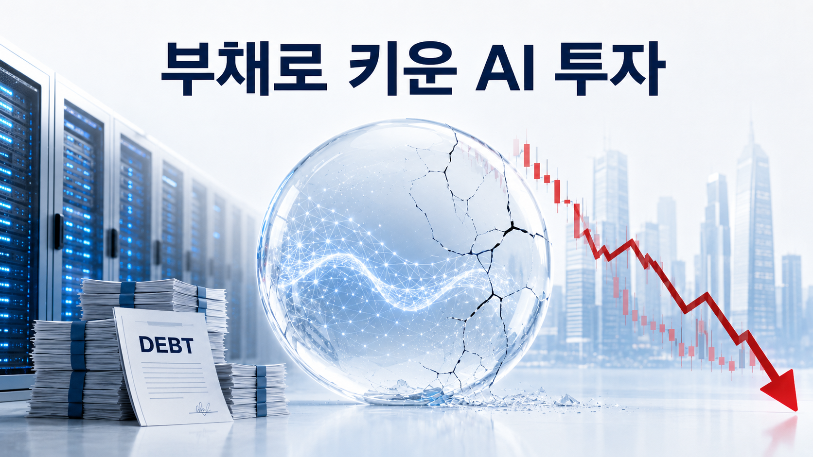 부채로 조달된 AI 투자가 거품 붕괴 위험을 키우는 모습
빅테크의 AI 인프라 투자가 점점 더 부채에 의존하고 있다.