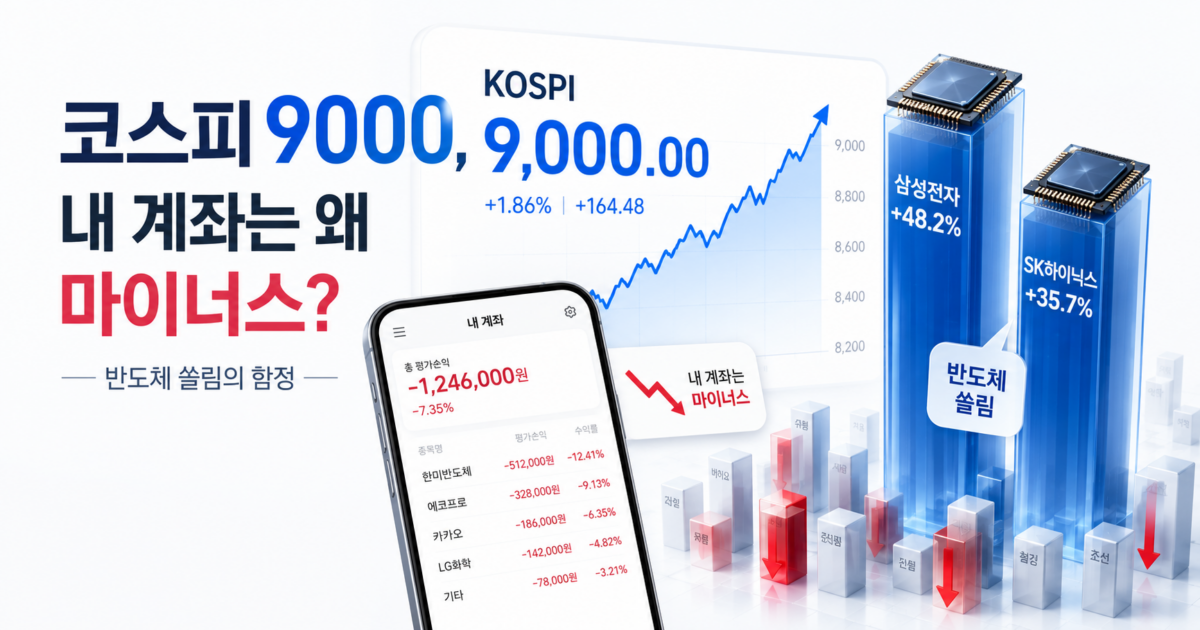 코스피 9000인데 내 계좌만 마이너스? 반도체 쏠림의 함정