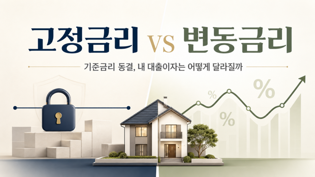 고정금리 변동금리 차이와 주택담보대출 금리 선택 기준