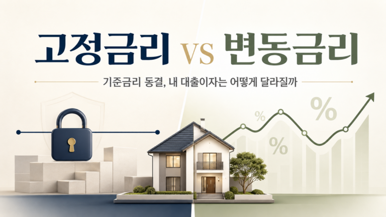 고정금리 변동금리 차이와 주택담보대출 금리 선택 기준