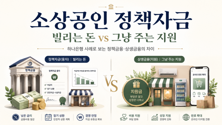 소상공인 정책자금과 은행 지원사업의 차이 안내