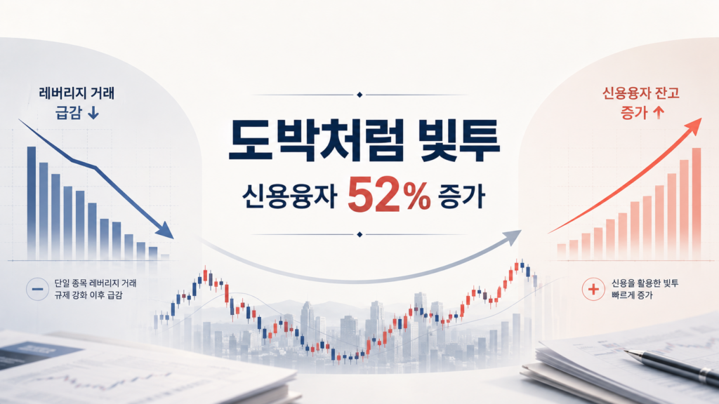 레버리지 규제 이후 늘어난 신용융자와 빚투