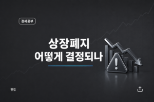 상장폐지 조건과 관리종목 단계를 정리한 이미지
