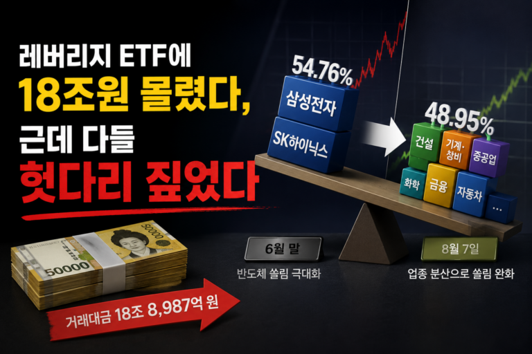 레버리지 ETF 18조원 거래와 코스피 반도체 쏠림 완화