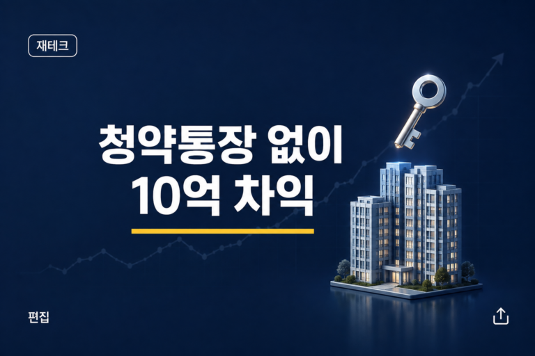 무순위 청약 조건과 10억 차익 구조를 정리한 이미지